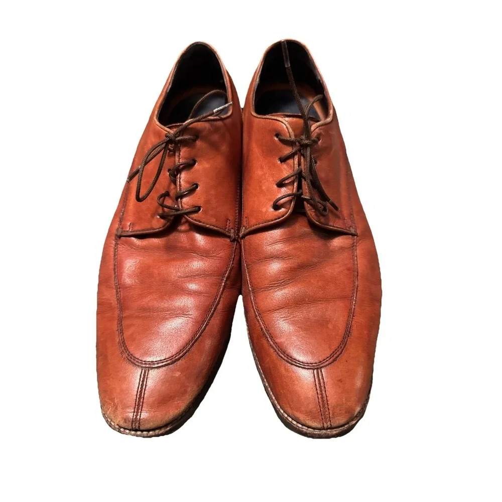 Cole Haan Lenox Hill Split Toe Leather Oxford Shoes Lt Brown Ms 13 M C11629 $250